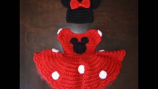 1 parte 🌈🥰❤disfraz de minnie mouse a crochet para bebe de 0-3