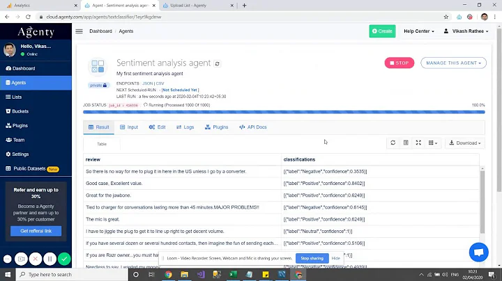 Sentiment Analysis using Excel Spreadsheet