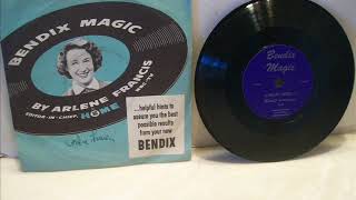 Arlene Francis-Bendix Promotional 78RPM Recording