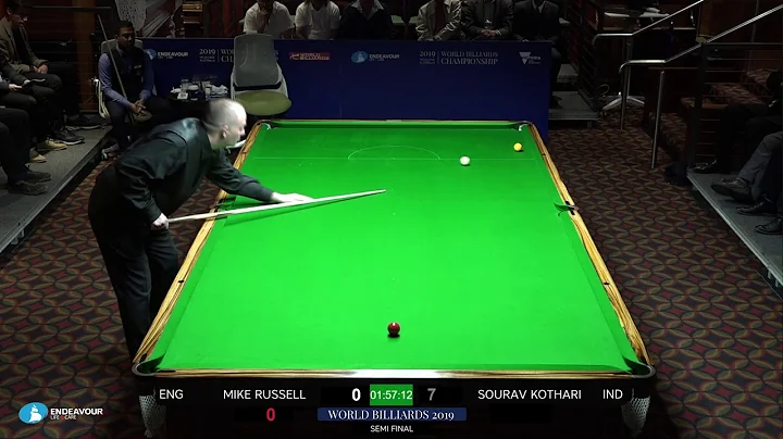 Mike Russell v Sourav Kothari - Semi Final - Endeavour Life Care World Billiards Cship 2019 - 1/2