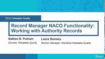 Record Manager NACO Functionality: Working with Records