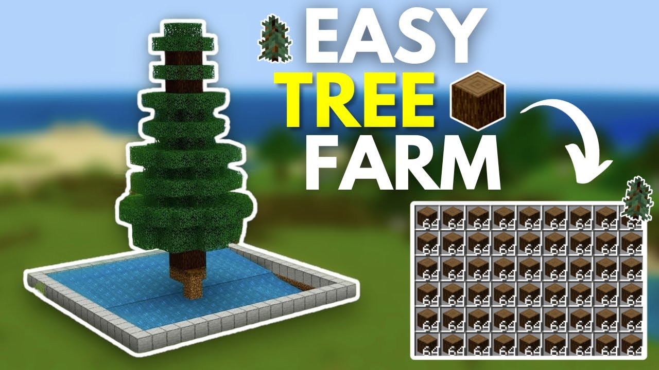 EASIEST Tree Farm for Minecraft Bedrock and Java 1.20 (XBOX, PS4, PS5 ...