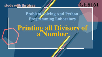 PRINTING ALL DIVISORS OF A NUMBER / Explained in Tamil and English