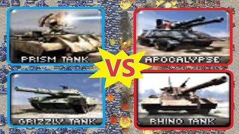 Prism + Grizzly vs Apocalypse + Rhino - Same Cost - Red Alert 2