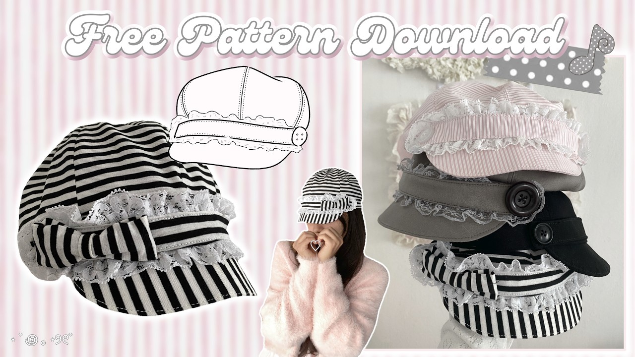 ꒰ free pattern ꒱ Newsboy Cap Sewing Tutorial 𝄞♫₊‧𖦹