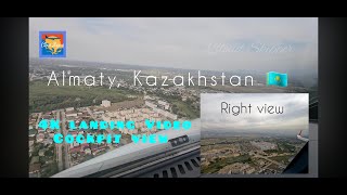 Landing at Almaty, Kazakhstan 🇰🇿,  cockpit view 4k video