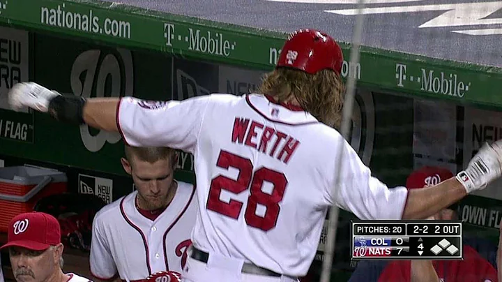 COL@WSH: Werth crosses the plate on a wild pitch