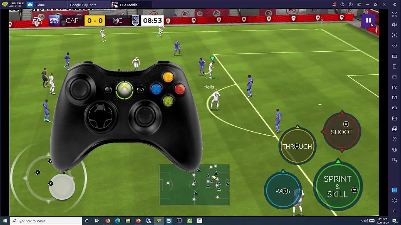 hoofdkussen Ellendig Probleem How to play FIFA Mobile 21 on PC with Joystick/Xbox 360 controller - YouTube