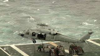 USS Enterprise Replenishment By Helicopter