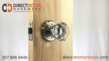 Emtek Old Town Crystal Knob with Regular Rosette Satin Nickel