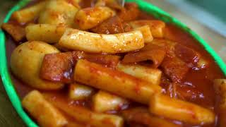 ?포장마차 분식집 쌀떡볶이와 오뎅꼬치 만들기! korean spicy rice cake.  Korean street food. Tteokbokki with fish cake