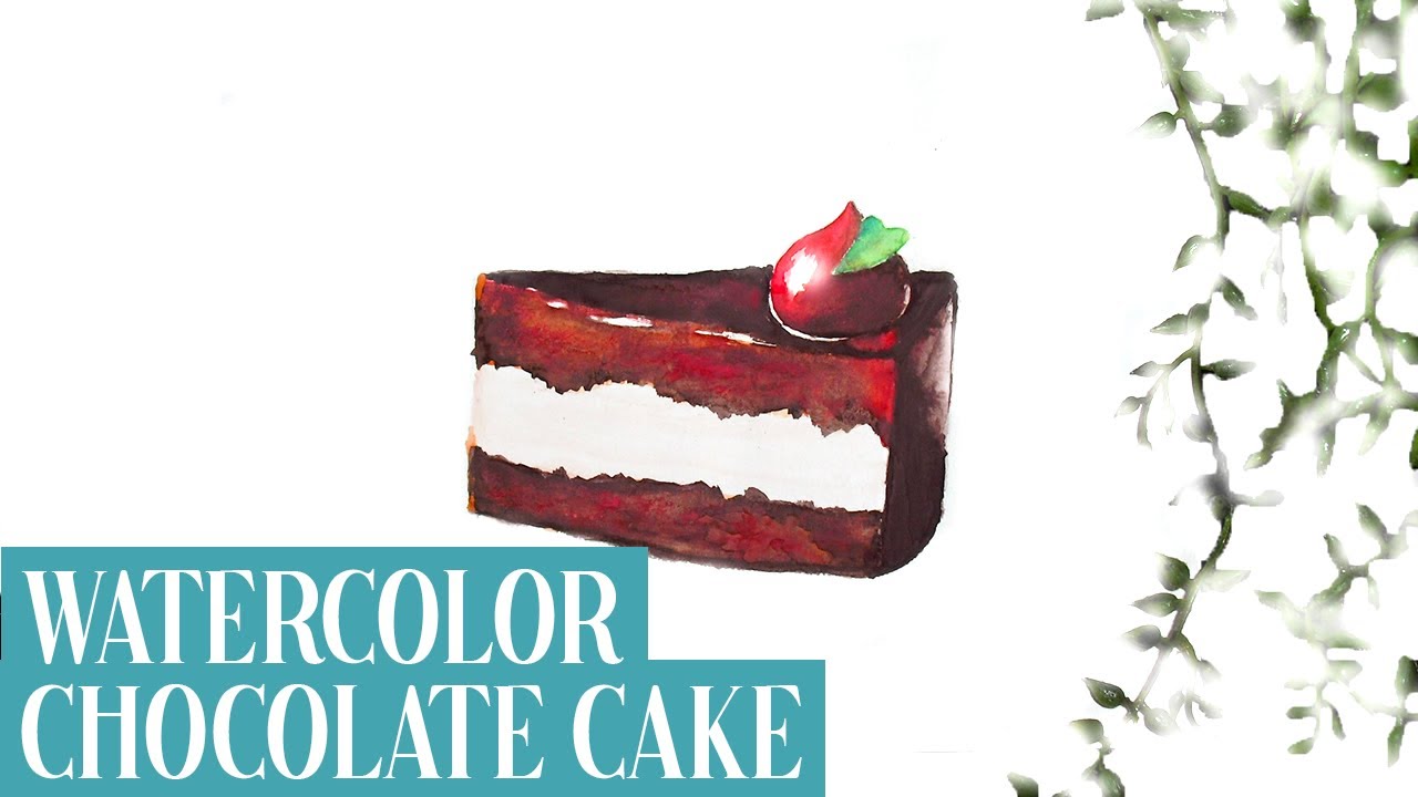 How to Paint Chocolate Cake in Watercolor YouTube