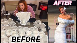 Turning Adult Diapers into a WEDDING GOWN
