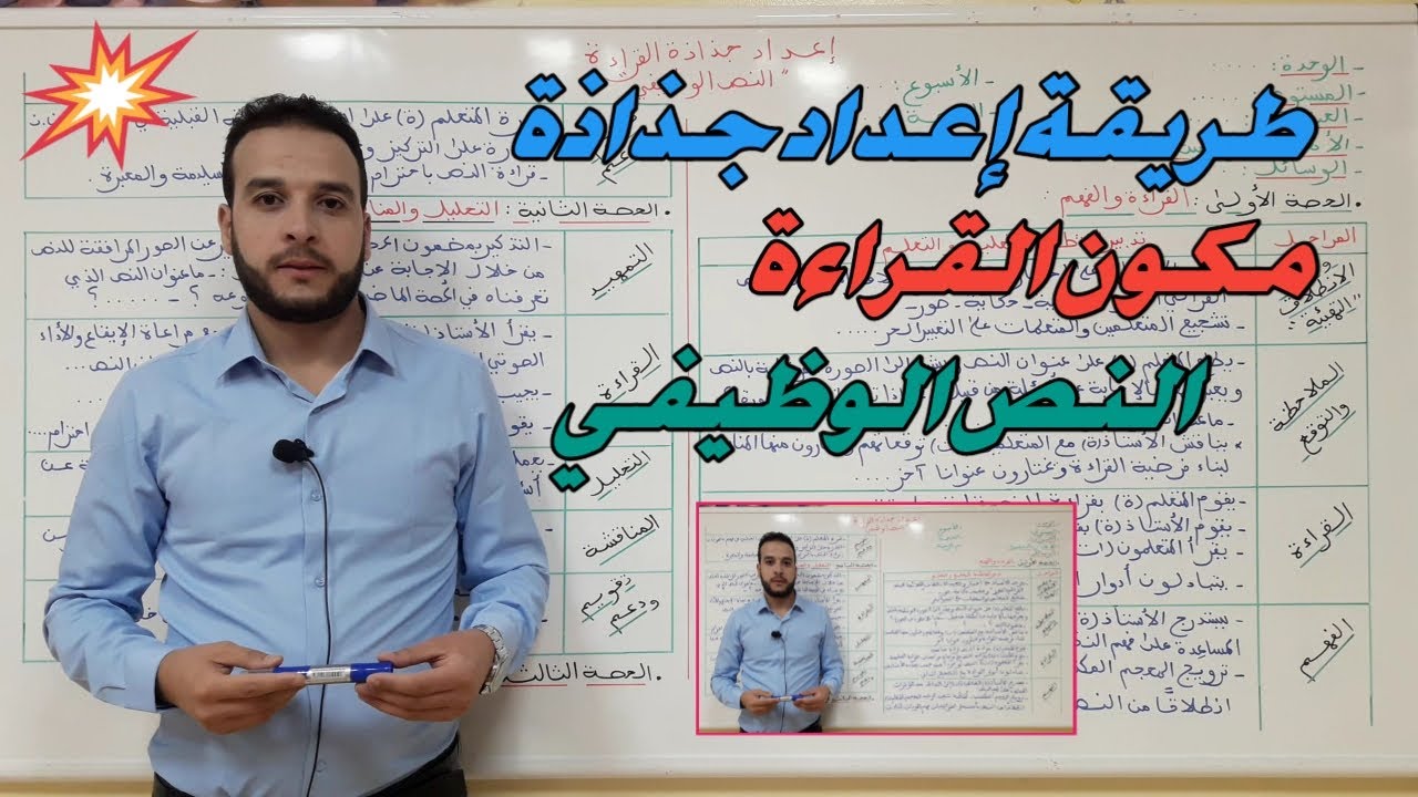 إعداد جذاذة مكون القراءة 