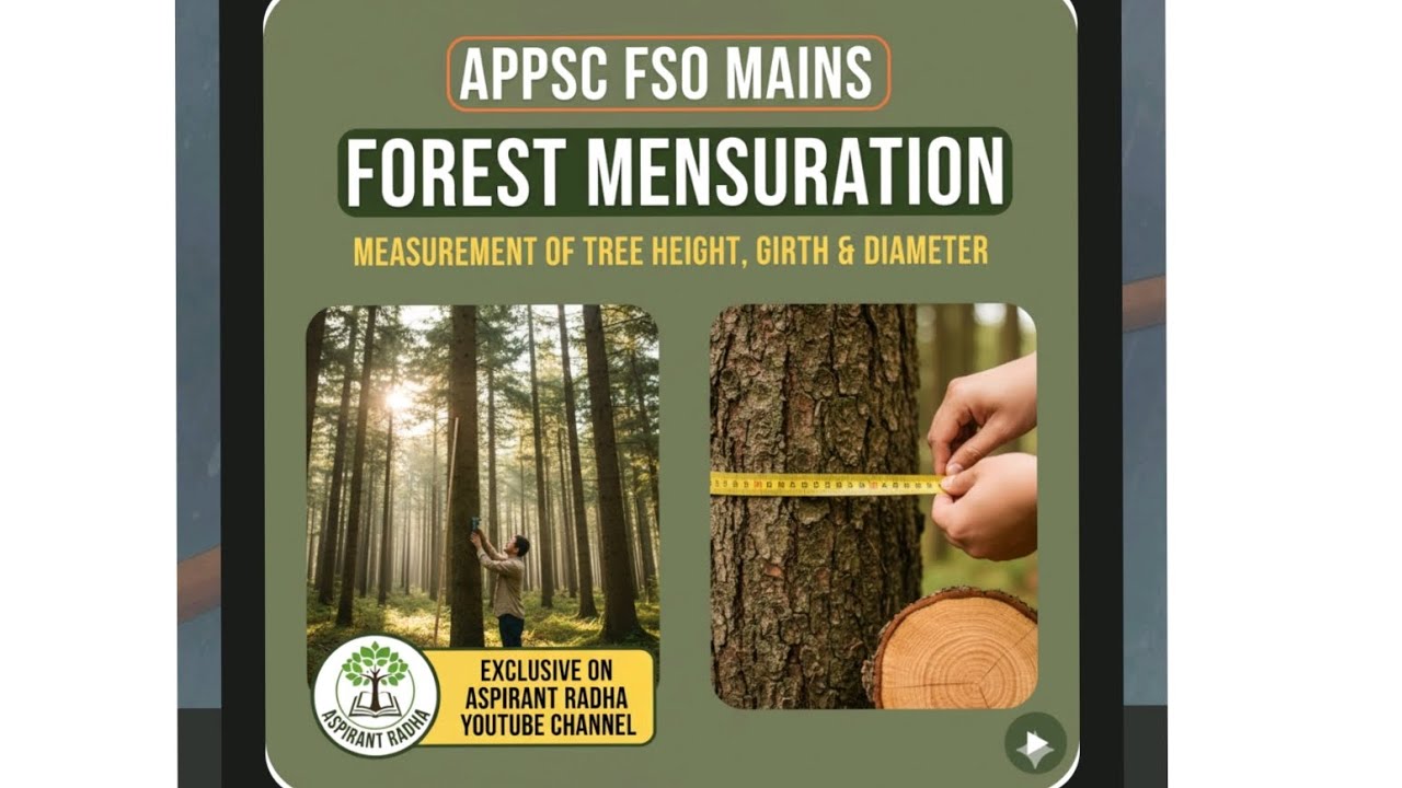 My notes unit 10: Forest mensuration methods - measuring diameter, GIRTH, height of trees- FSO mains