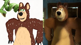 Masha and The Bear - Recipe For Disaster Masha plus porridge l funny drawing meme๐