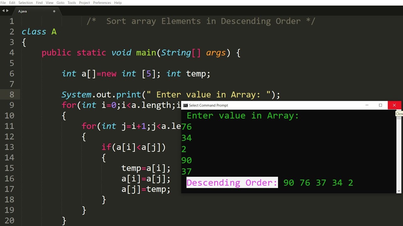 Ordered array. Array in java. С++ sorting in Descending order. Arrays sort Descending java. For element in array java.