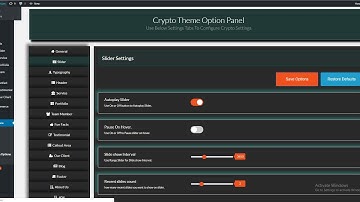 Autoplay Slider Setting, Use On or Off button to Autoplay Slide in (Crypto Premium WordPress Theme)