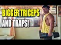 TIPS for bigger TRAPS and TRICEPS | TRICEPS AND TRAPS WORKOUT
