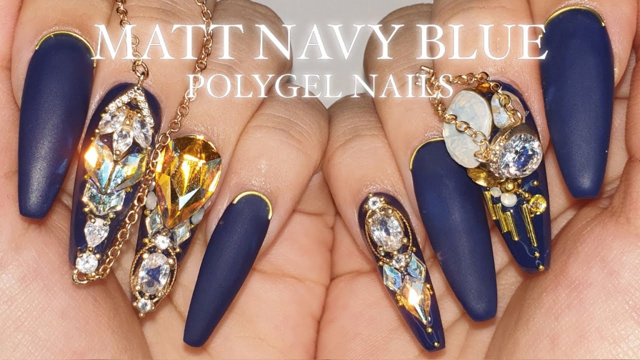 Это полезный метод расширения полигелей.🙋‍♀Очень просто❗Темно-синий нейл-арт✨Гель для ногтей