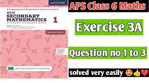 Exercise 3A || Question 1 to 3 || Oxford secondary mathematics book 1