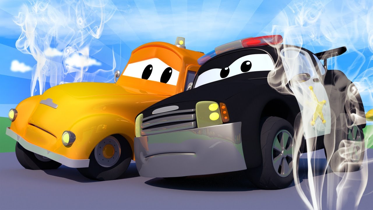 子供向けの警察車のアニメ 黒い煙 子供向けトラックアニメ Police Car For Kids Youtube