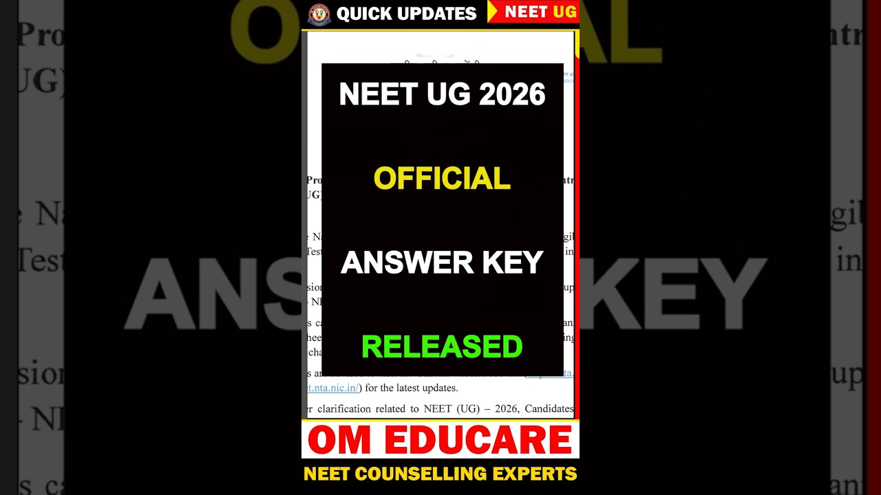 NEET Answer Key Released🔥#NeetUG2026 #Shorts