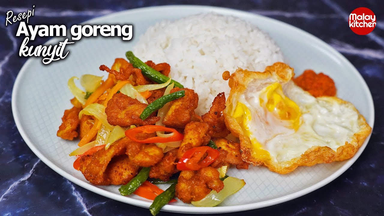 resepi ayam goreng kunyit lembut dimakan walaupun dah sejuk. Simple dan