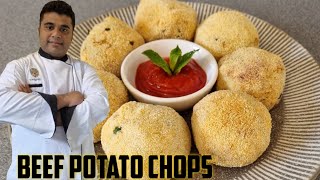 Goan Beef Mince Potato Chops|Beef Potato chops|Beef mince chops