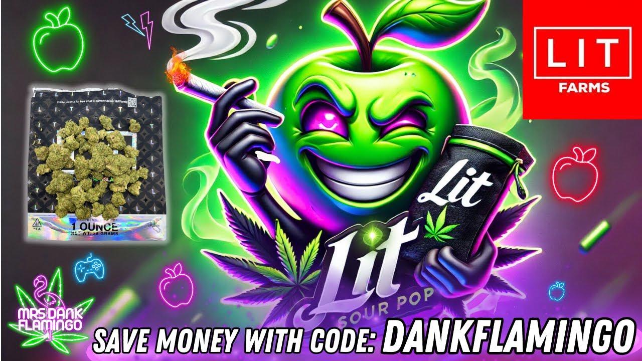 Blazing up Sour Pop from LIT Farms! Mrs Dank Flamingo Review!!