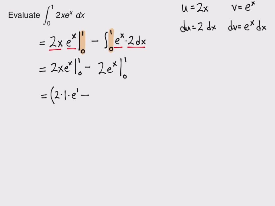 Screencast 5.4.7 A Definite Integral Using Integration by