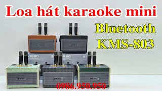 loa bluetooth - đập hộp review Loa hát karaoke bluetooth KMS 803, nghe nhạc hay, tặng kèm 2 micro