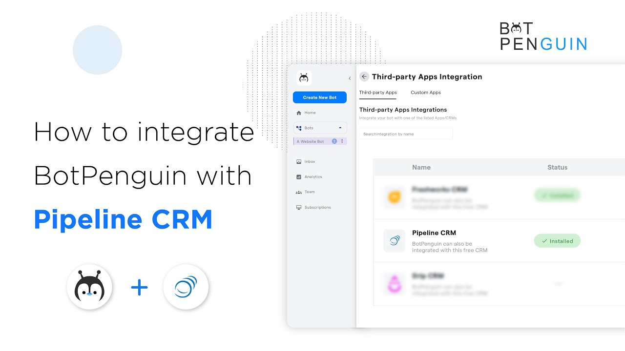 How to integrate BotPenguin Chatbot with Pipeline CRM? | BotPenguin ...
