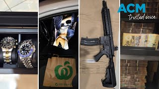Three charged, millions in drugs and cash seized