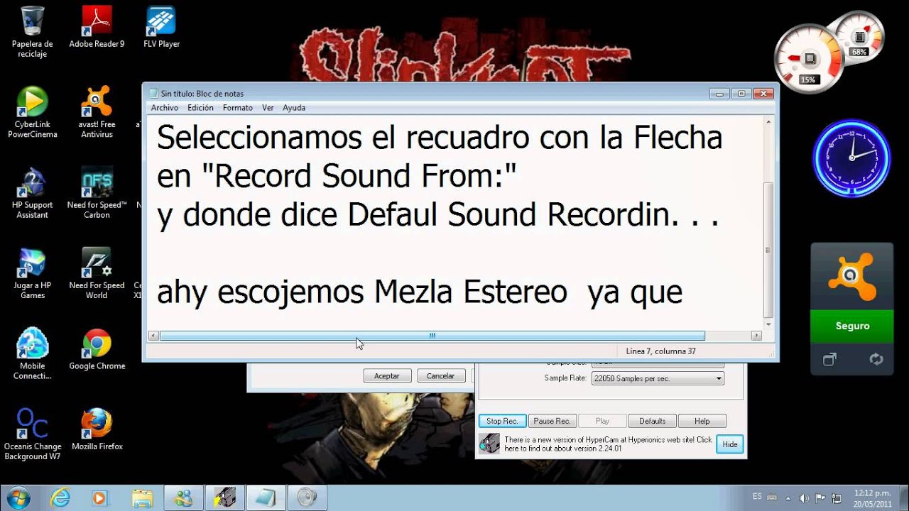 Hypercam 2 Solucion Mezcla Estereo Para Windows 7 Youtube 9821