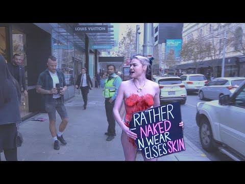 OnlyFans vegan activist storms Louis Vuitton store wearing nothing