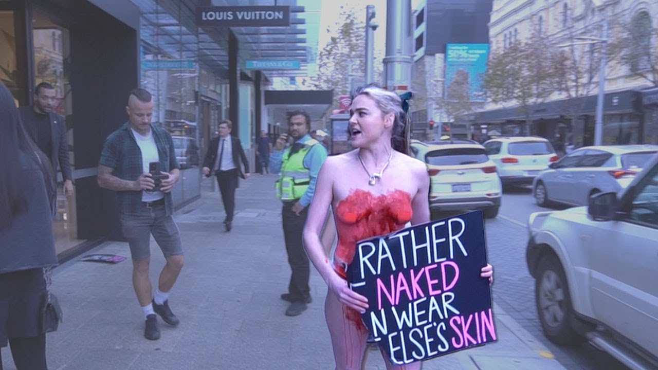 Topless Vegans Protest Louis Vuitton 