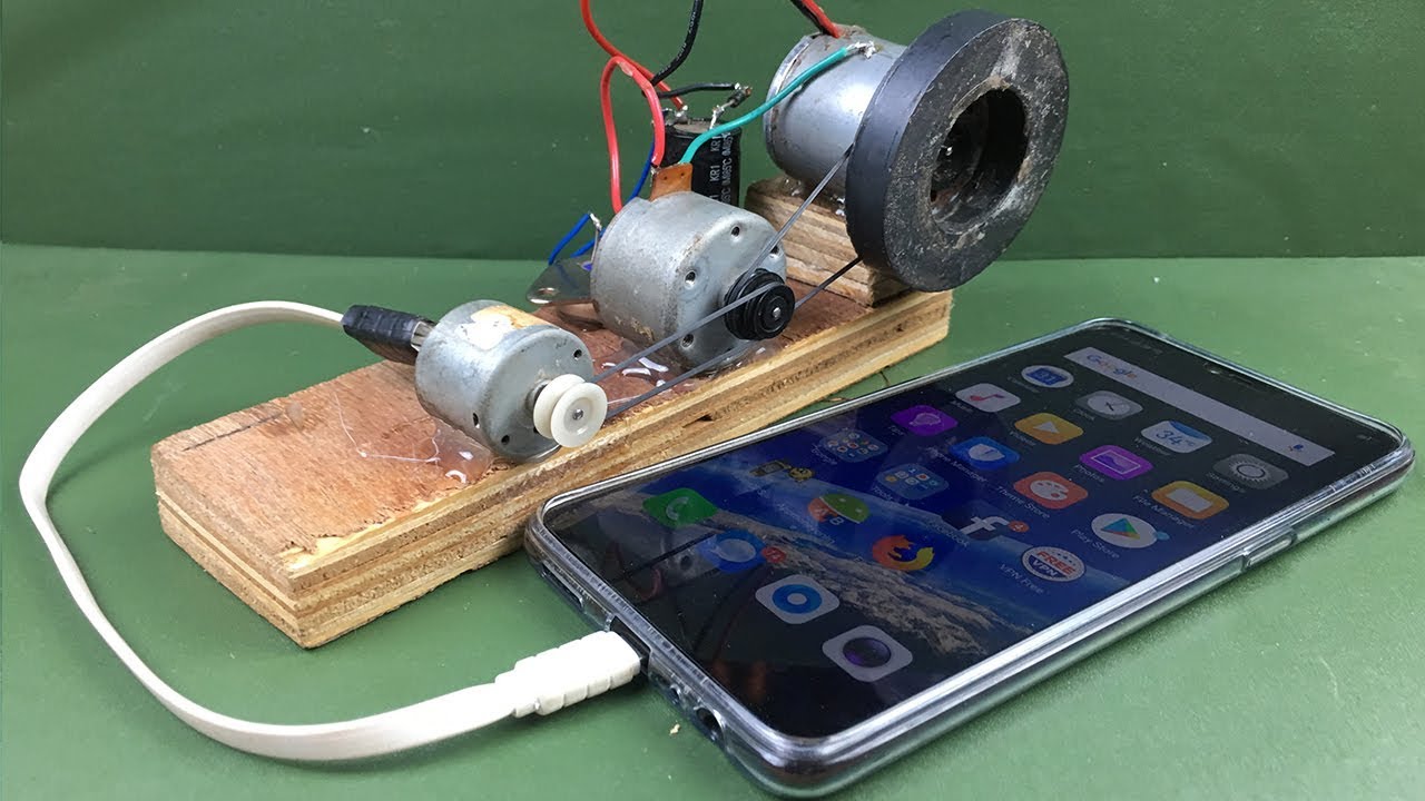 Free Energy 100% Mobile Charging self running machine generator using DC  Motors 