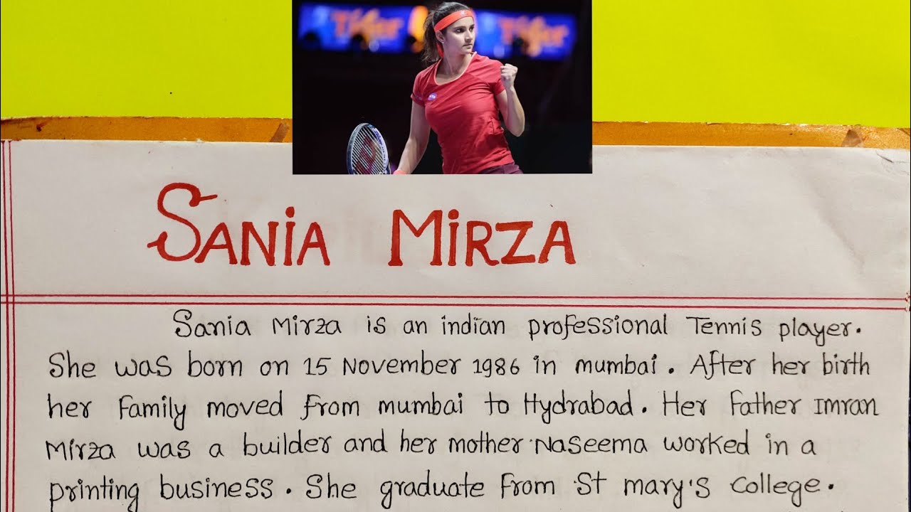 biography essay on sania mirza for students in english