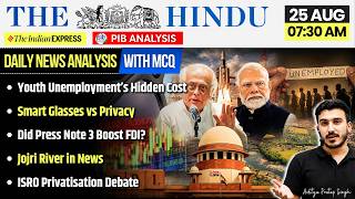 The Hindu News Analysis | 25 August 2026 | PIB Current Affairs + MCQs | UPSC Prelims & Mains