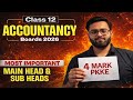 Class 12 Accountancy Most Important MAIN HEADS & SUB HEADS | Score 100/100 in Accounts Class 12 💯👍