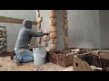 Instalacion de piedra artificial plana sin nivel acolumna cultured stone veneer