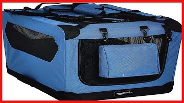 AmazonBasics Premium Folding Portable Soft Pet Crate - 26‘, BLUE