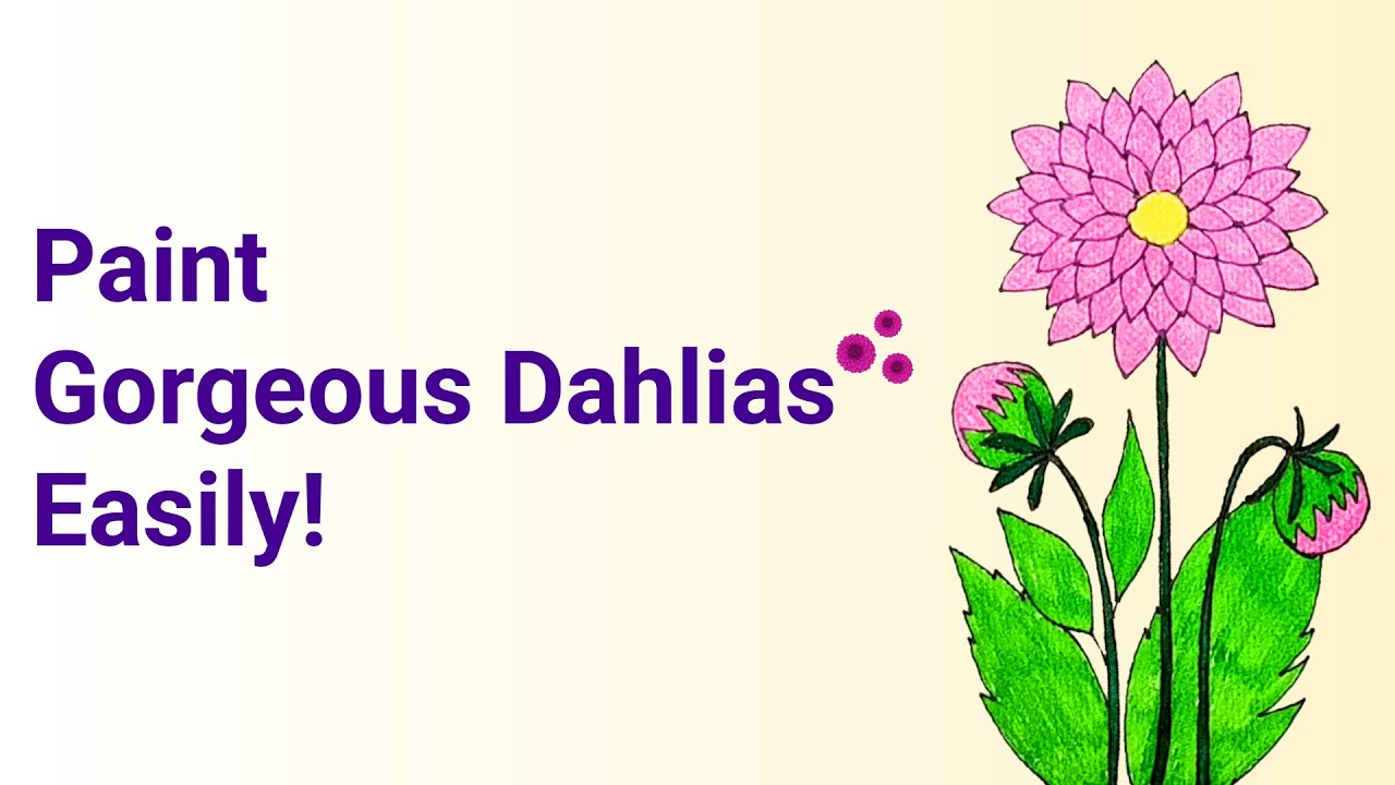 Dahlia Flower Painting Tutorial 🌸 | Step-by-Step Guide