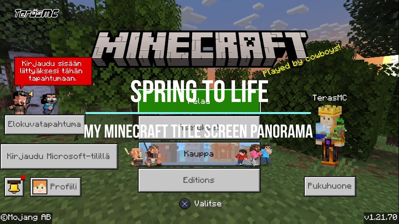 My Minecraft Spring to Life Title Screen Panorama 1.21.70