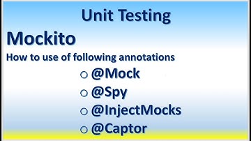 Unit Testing Mockito How to use of following annotations @Mock @Spy @InjectMocks @Captor