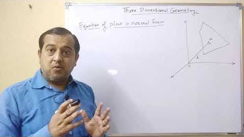 Vector Equation of Plane in Normal Form, Ch. 11, 3DG, Class 12