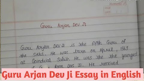 Guru Arjan Dev Ji Essay in English |Essay On Guru Arjan Dev Ji in English
