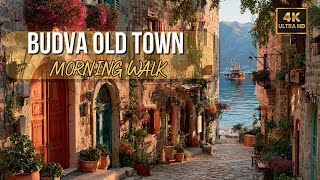 Old Town Budva Morning Walk – 4K Walking Tour, Montenegro