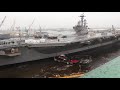USS George H W Bush CVN 77 Docking Timelapse 